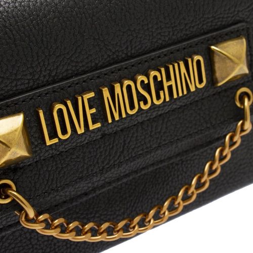 Womens Black Stud Chain Clutch Crossbody Bag 95798 by Love Moschino from Hurleys