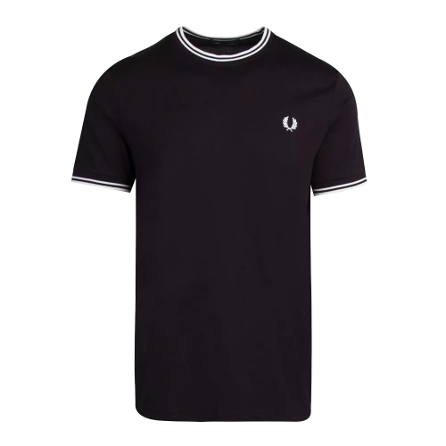 Mens Black Twin Tipped S/s T Shirt 82753 by Fred Perry from Hurleys