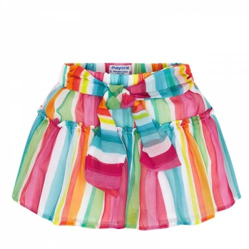 Girls Multicoloured Stripe Bow Voile Shorts 58327 by Mayoral from Hurleys
