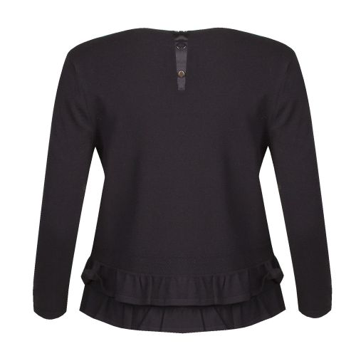Womens Black Ruffle Trim Knitted Jumper 29060 by Emporio Armani from Hurleys