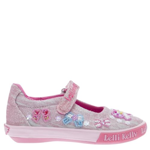 Girls Pink Shining Bow Dolly Shoes (24-33EUR) 25571 by Lelli Kelly from Hurleys