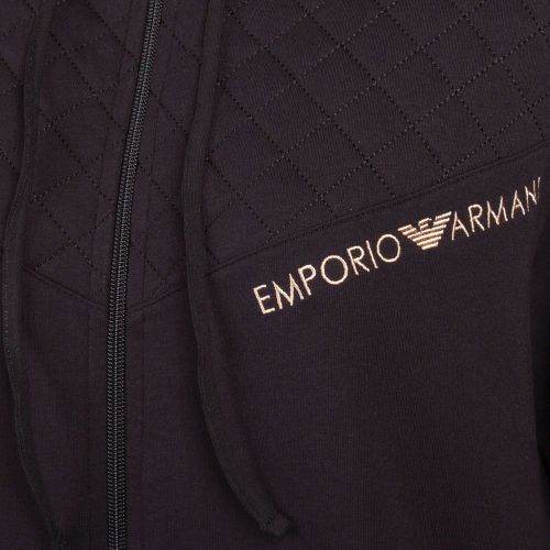 Womens Black Quilted Terry Hooded Tracksuit 95254 by Emporio Armani Bodywear from Hurleys