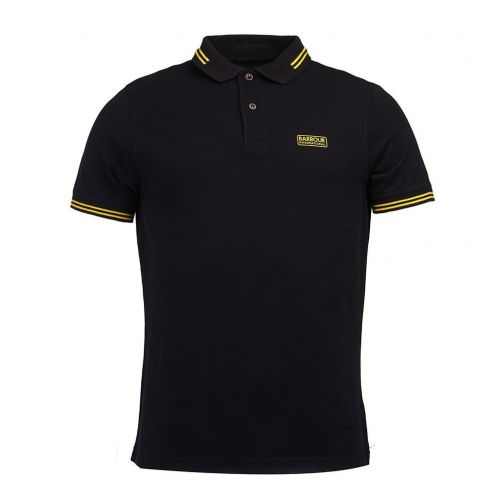 Mens Black/Yellow Essential Tipped S/s Polo Shirt 75464 by Barbour International from Hurleys