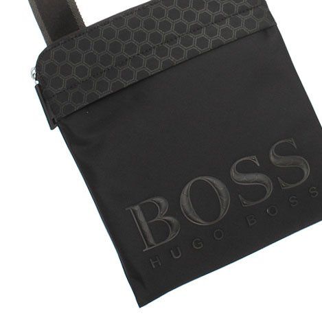 Mens Black Hegon_S Zip Envelope Crossbody Bag 95388 by BOSS from Hurleys