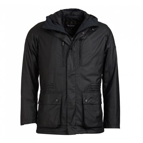 Mens Black Tour Waxed Coat 31505 by Barbour International from Hurleys