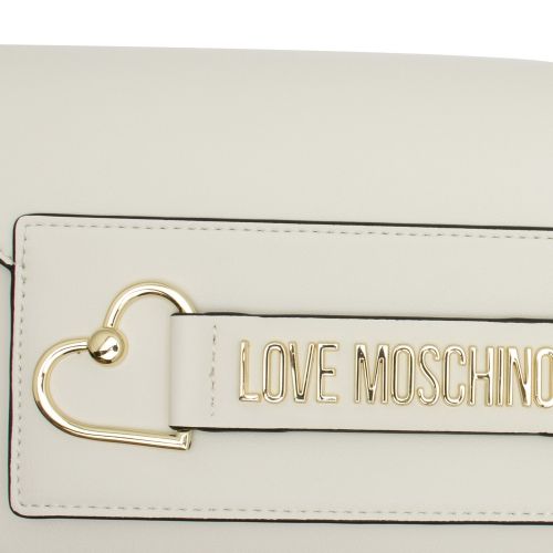 Womens White Metal Heart Crossbody Bag 57914 by Love Moschino from Hurleys