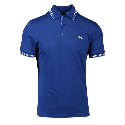 Athleisure Mens Bright Blue Paul Curved Slim Fit S/s Polo Shirt 97698 by BOSS from Hurleys