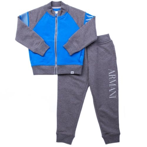 Boys Blue Logo Contrast Tracksuit 62417 by Armani Junior from Hurleys
