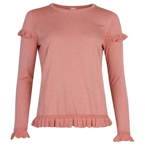 Casual Womens Medium Orange Waromy Frill Knitted Top 22189 by BOSS from Hurleys