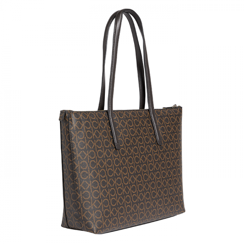 Womens Brown Mono Must Shopper Medium Bag 92564 by Calvin Klein from Hurleys