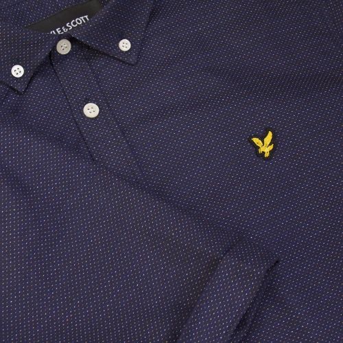 Mens Navy Multi Stitch S/s Shirt 24205 by Lyle & Scott from Hurleys