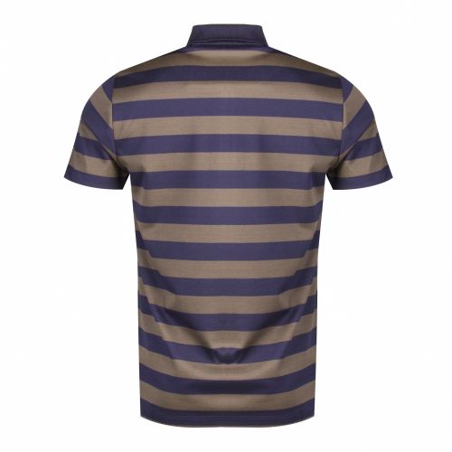 Mens Khaki & Blue Stripe Shark Fit S/s Polo Shirt 32841 by Paul And Shark from Hurleys