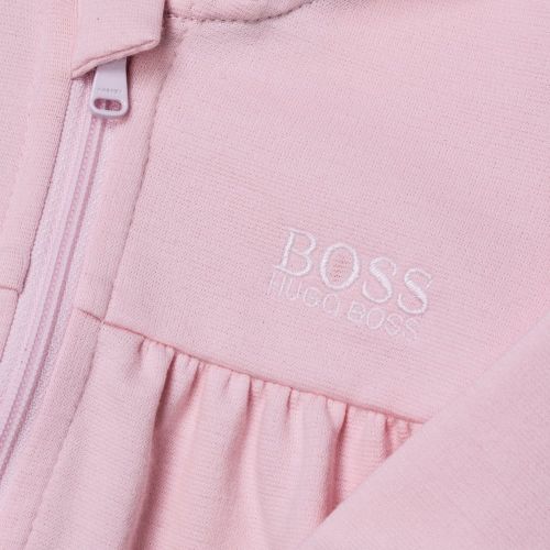 Baby Pink Hooded Zip Sweat Top 65244 by BOSS from Hurleys
