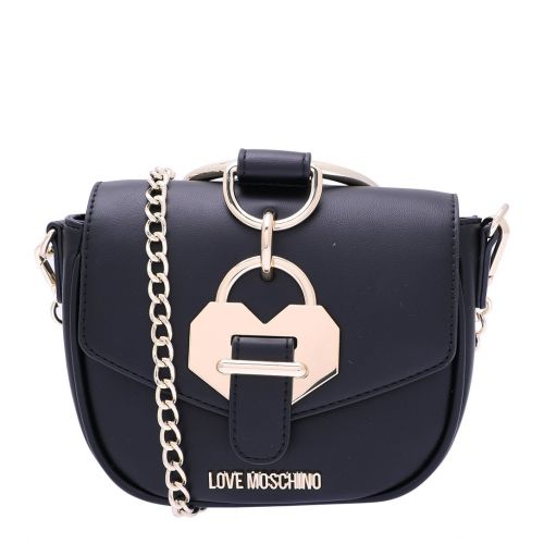 Womens Black Lock Heart Crossbody Bag 105809 by Love Moschino from Hurleys