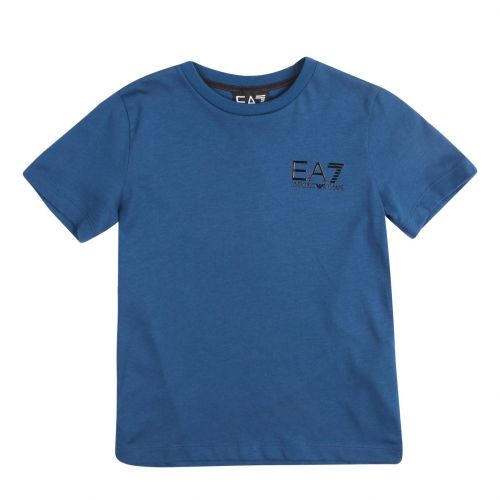 Boys Blue Basic Small Logo S/s T Shirt 77402 by EA7 from Hurleys