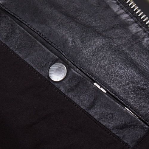 Mens Black L-Marton Leather Jacket 10583 by Diesel from Hurleys