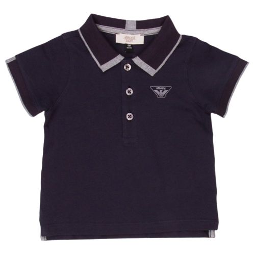 Baby Navy Logo S/s Polo Shirt 11617 by Armani Junior from Hurleys