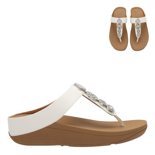 Womens Stone Fino Circle Toe Post Sandals 59580 by FitFlop from Hurleys