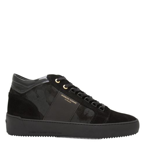 Mens Black Camo Suede Propulsion Mid Geo Trainers 53243 by Android Homme from Hurleys