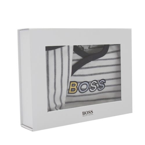 Baby White Navy Striped Babygrow & Bib Set 45476 by BOSS from Hurleys