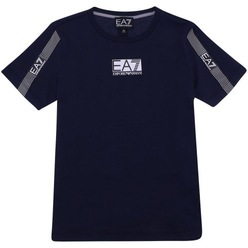 Boys Navy Logo Series Tape S/s T Shirt 105509 by EA7 from Hurleys