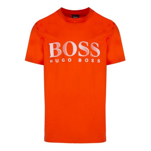 Mens Orange Big Logo Beach Regular Fit S/s T Shirt 42775 by BOSS from Hurleys