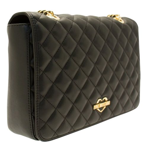Womens Black Quilted Shoulder Bag 14388 by Love Moschino from Hurleys