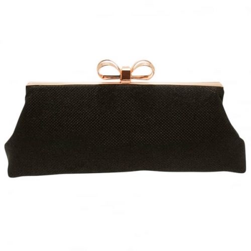 Womens Black Iirene Glitter Bow Clutch Bag 18568 by Ted Baker from Hurleys