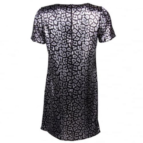 Womens Black & Silver Sequin Animal Print Dress 15747 by Michael Kors from Hurleys