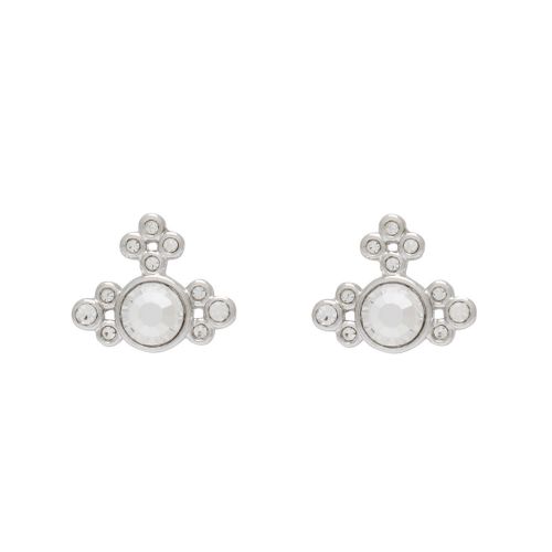 Womens Silver Crystal Brucella Bas Relief Earrings 47215 by Vivienne Westwood from Hurleys