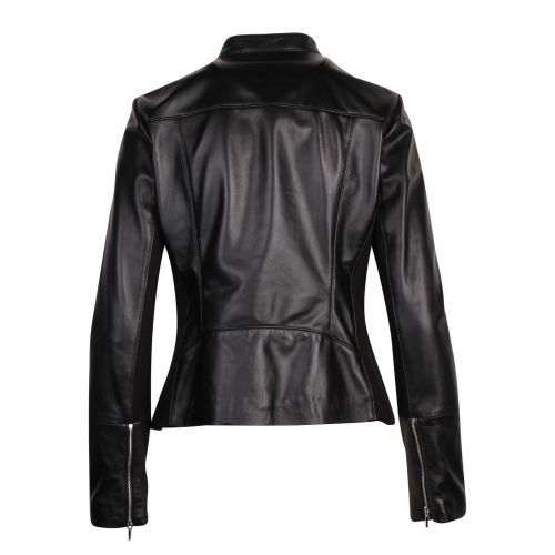 Womens Black Lilova Leather Jacket 77740 by HUGO from Hurleys