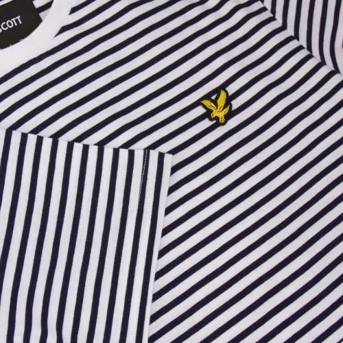 Mens Navy Crew Stripe S/s T Shirt 24237 by Lyle & Scott from Hurleys