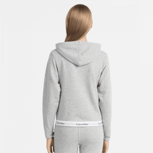 Womens Grey Heather Hooded Zip Sweat Top 16361 by Calvin Klein from Hurleys