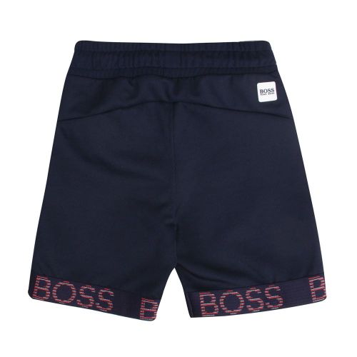 Boys Navy Logo Trim Sweat Shorts 86287 by BOSS from Hurleys