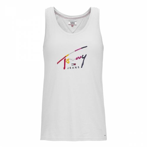 Womens Classic White Script Logo Vest Top 39254 by Tommy Jeans from Hurleys