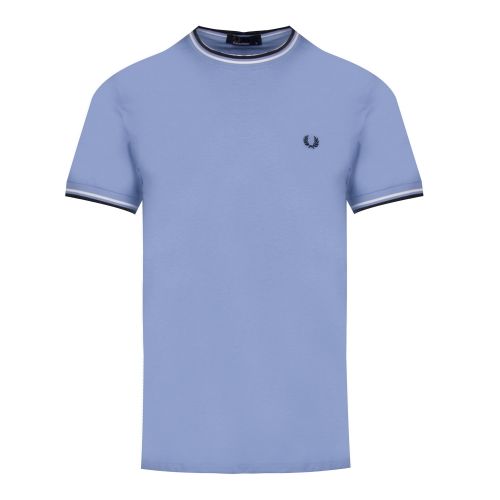 Mens Sky Blue Twin Tipped S/s T Shirt 42943 by Fred Perry from Hurleys