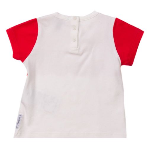 Baby White & Red Scalloped Print S/s Tee Shirt 62583 by Armani Junior from Hurleys