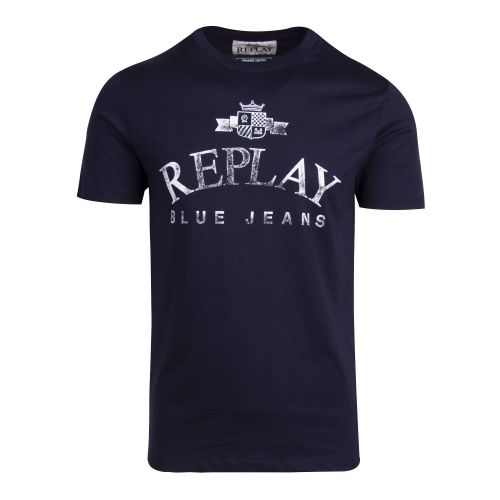 Mens Blue Branded S/s T Shirt 78843 by Replay from Hurleys