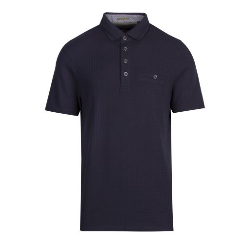 Mens Navy Hughes Textured S/s Polo Shirt 43917 by Ted Baker from Hurleys