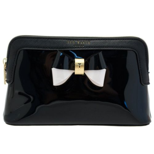 Womens Black Rosamm Colour Block Bow Make Up Bag 63110 by Ted Baker from Hurleys