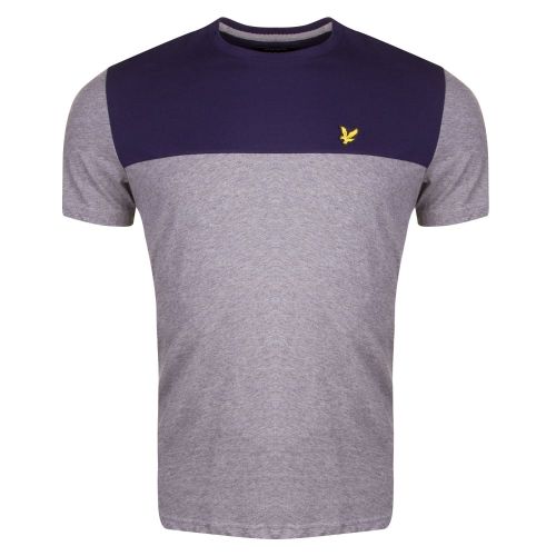 Mens Mid Grey Marl Panel S/s T Shirt 18741 by Lyle & Scott from Hurleys