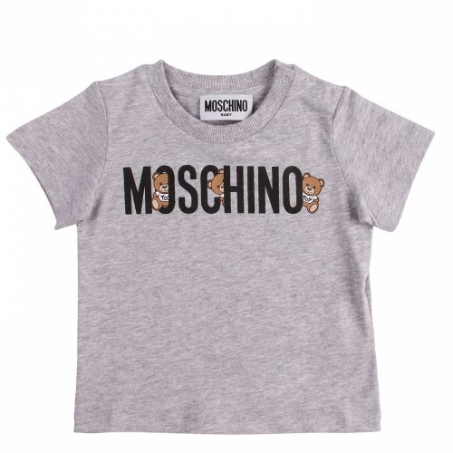 Baby Grey Melange Hidden Toy Logo S/s T Shirt 58520 by Moschino from Hurleys