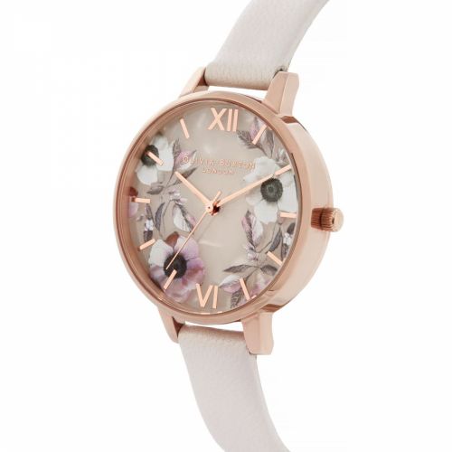 Womens Rose Quartz Pink & Rose Gold Semi Precious Watch 33890 by Olivia Burton from Hurleys