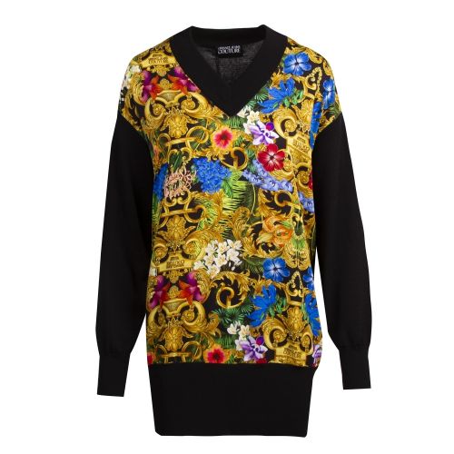 Womens Black Baroque Paradise Print Knitted Jumper 51222 by Versace Jeans Couture from Hurleys