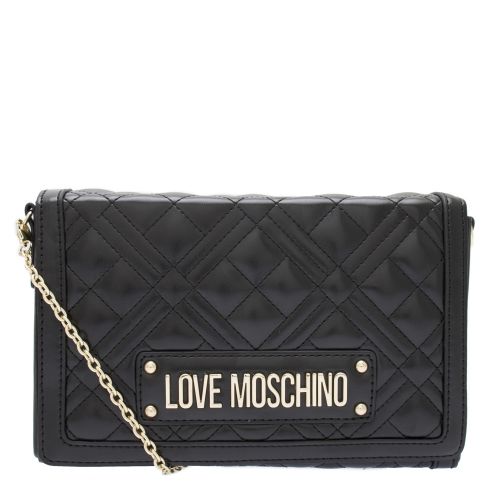 Womens Black Diamond Quilted Crossbody Bag 53195 by Love Moschino from Hurleys