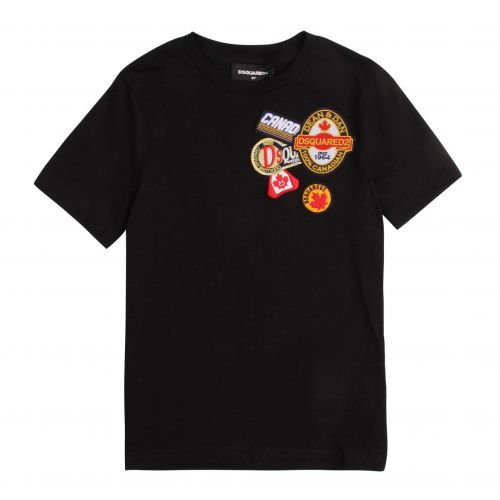 Boys Black Badge Detail S/s T Shirt 78623 by Dsquared2 from Hurleys