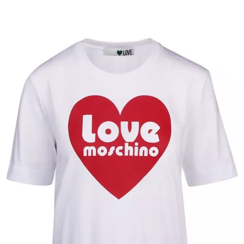 Love Moschino T Shirt Womens White Heart Logo S/s | Hurleys