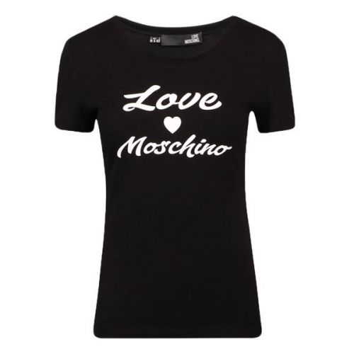 Womens Black Logo S/s T Shirt 110551 by Love Moschino from Hurleys