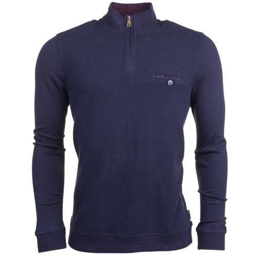 Mens Navy Draco Funnel Neck Sweat Top 61555 by Ted Baker from Hurleys