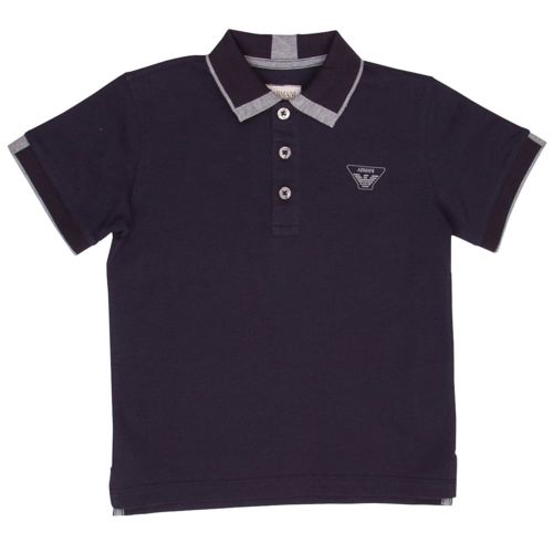 Boys Navy Logo S/s Polo Shirt 11581 by Armani Junior from Hurleys